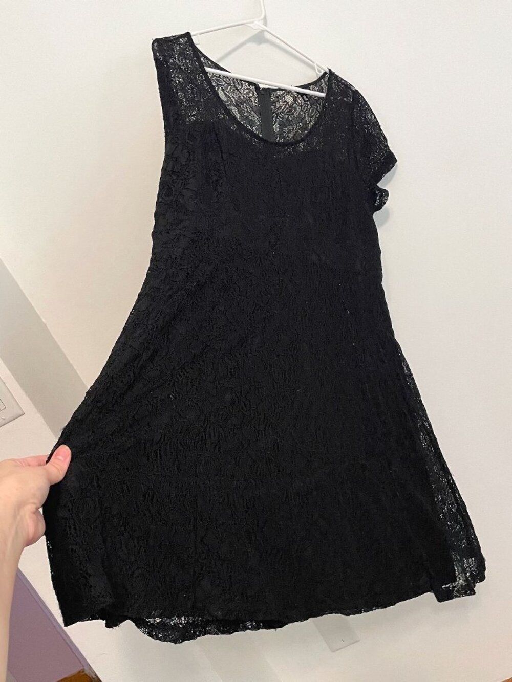 TORRID Plus Size Illusion Yoke Lace Dress Black Short Sleeve Party Whimsigoth 18 - Picture 11 of 16